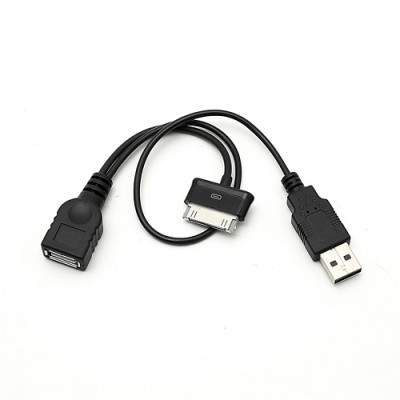 Добави още лукс USB кабели USB Host OTG кабел със USB POWER за Samsung Galaxy Tab P5200 P3100  черен